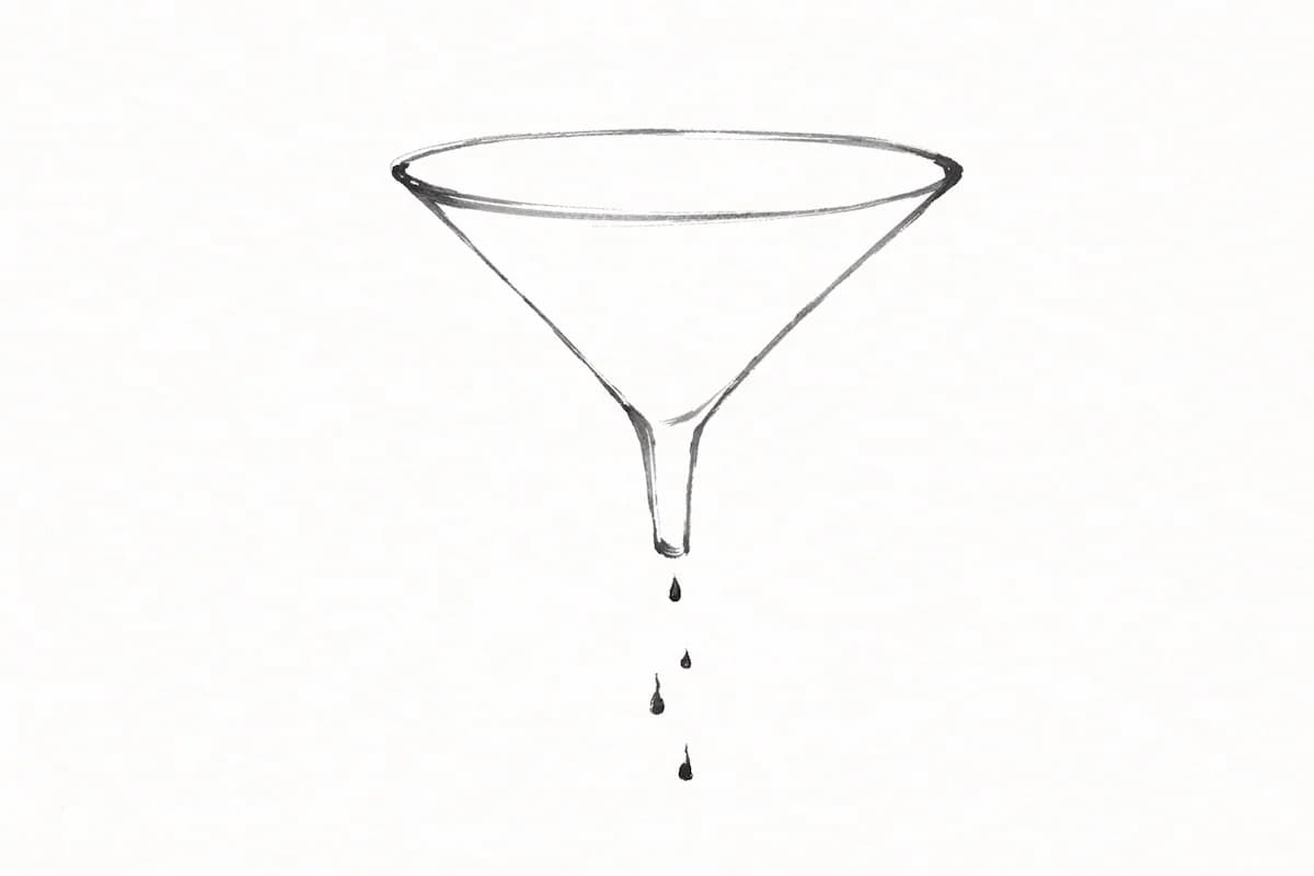 Inkttekening van een lege praatballon boven een bureau